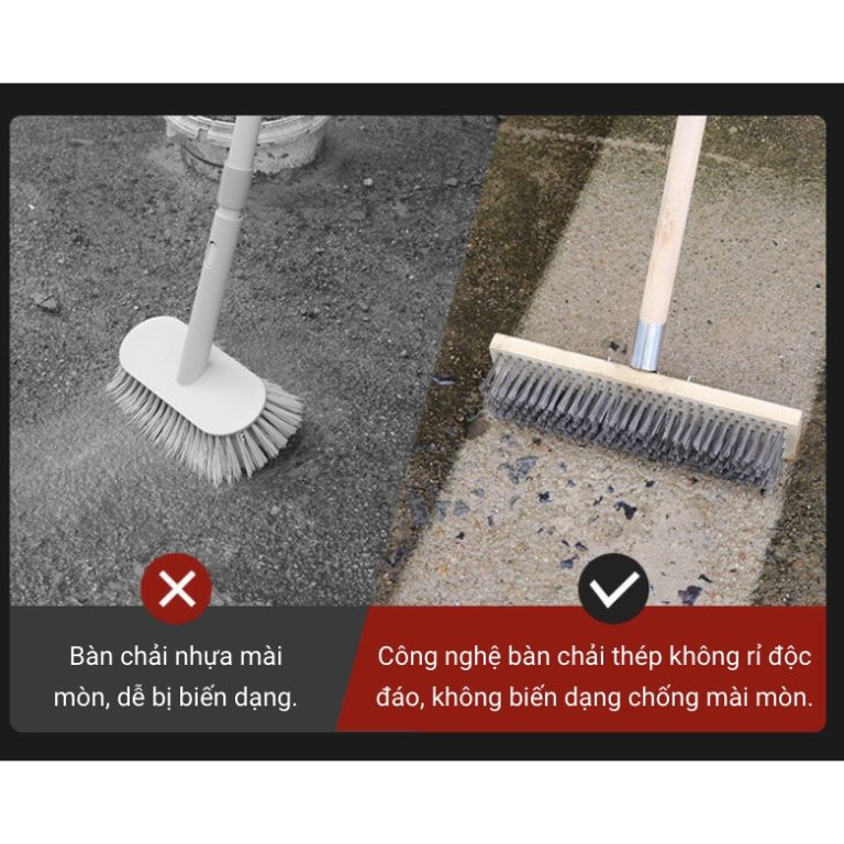 Chổi sắt cầm tay không rỉ chà rửa vệ sinh rong rêu ố vàng nền sân vườn ...