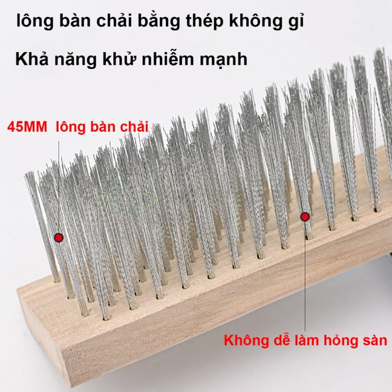 Chổi sắt cầm tay không rỉ chà rửa vệ sinh rong rêu ố vàng nền sân vườn ...