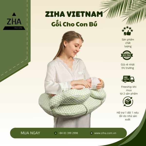 Gối cho con bú, gối hỗ trợ cho trẻ ti sữa - ZiHa