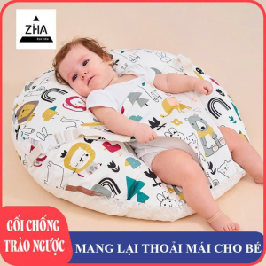 Gối chống trào ngược cho bé 2 mặt thoáng khí, nâng đỡ đầu, vải cotton mềm, đa năng, dùng 4 mùa