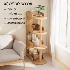 Kệ đầu giường gỗ thiết kế mới - kệ để đồ decor sofa đa năng, kệ trang trí phòng ngủ, phòng khách
